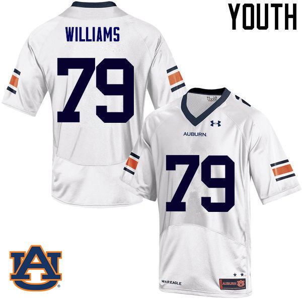 Youth Auburn Tigers #79 Andrew Williams College Football Jerseys Sale-White